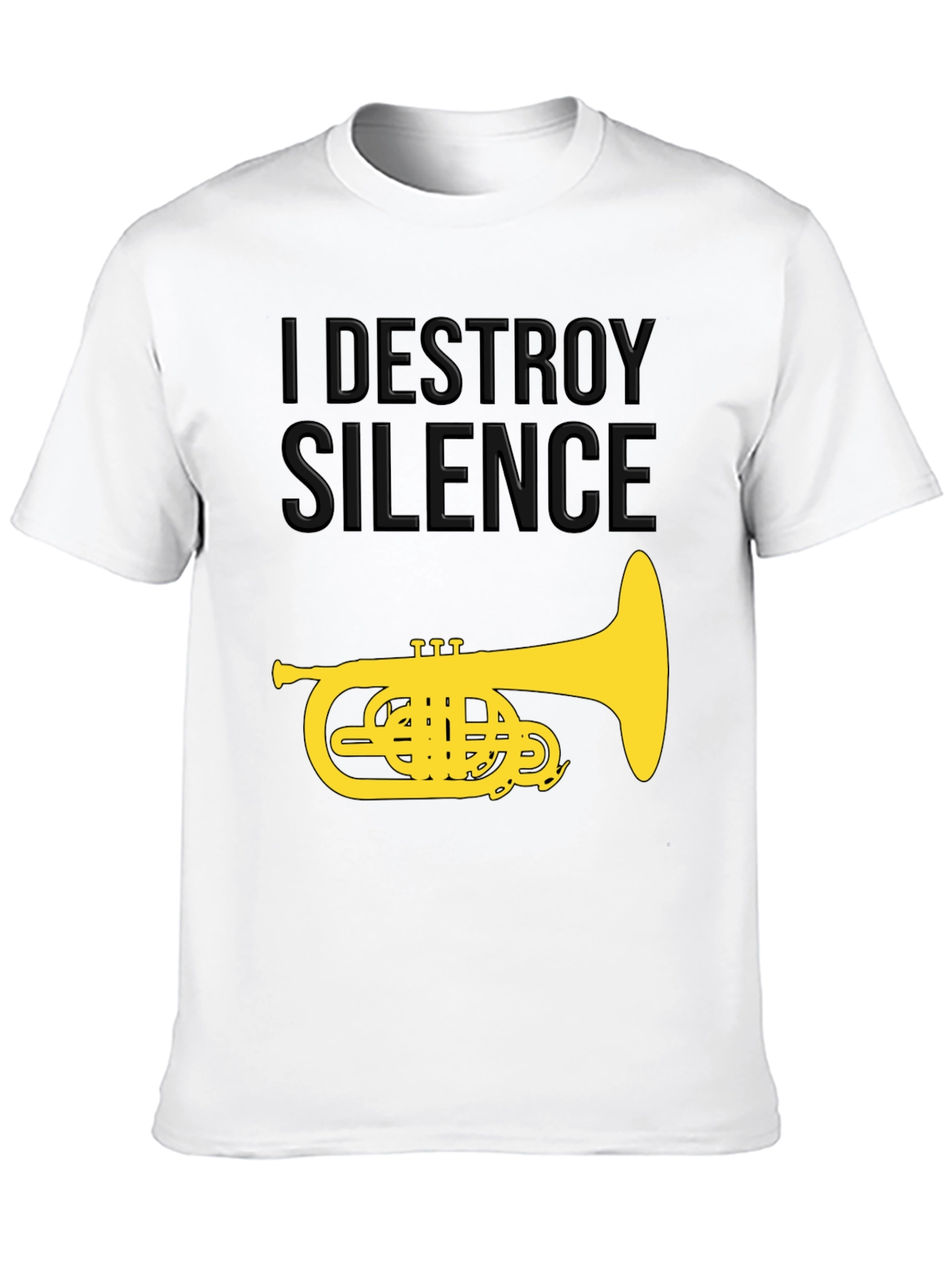 Camiseta Negra I Destroy Silence con Tuba Dorada