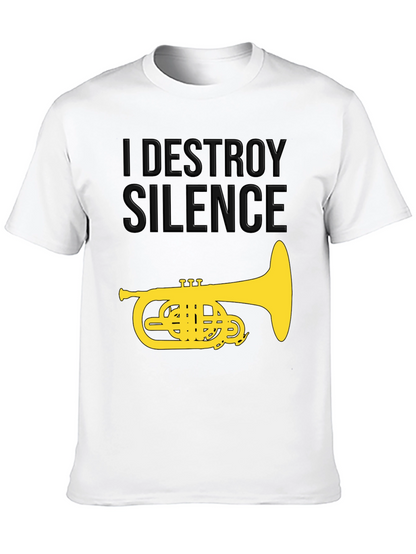 Camiseta Negra I Destroy Silence con Tuba Dorada