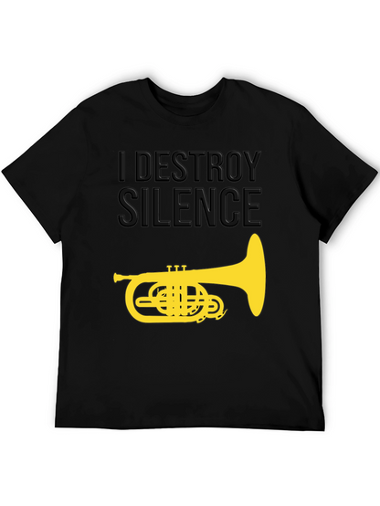 Camiseta Negra I Destroy Silence con Tuba Dorada