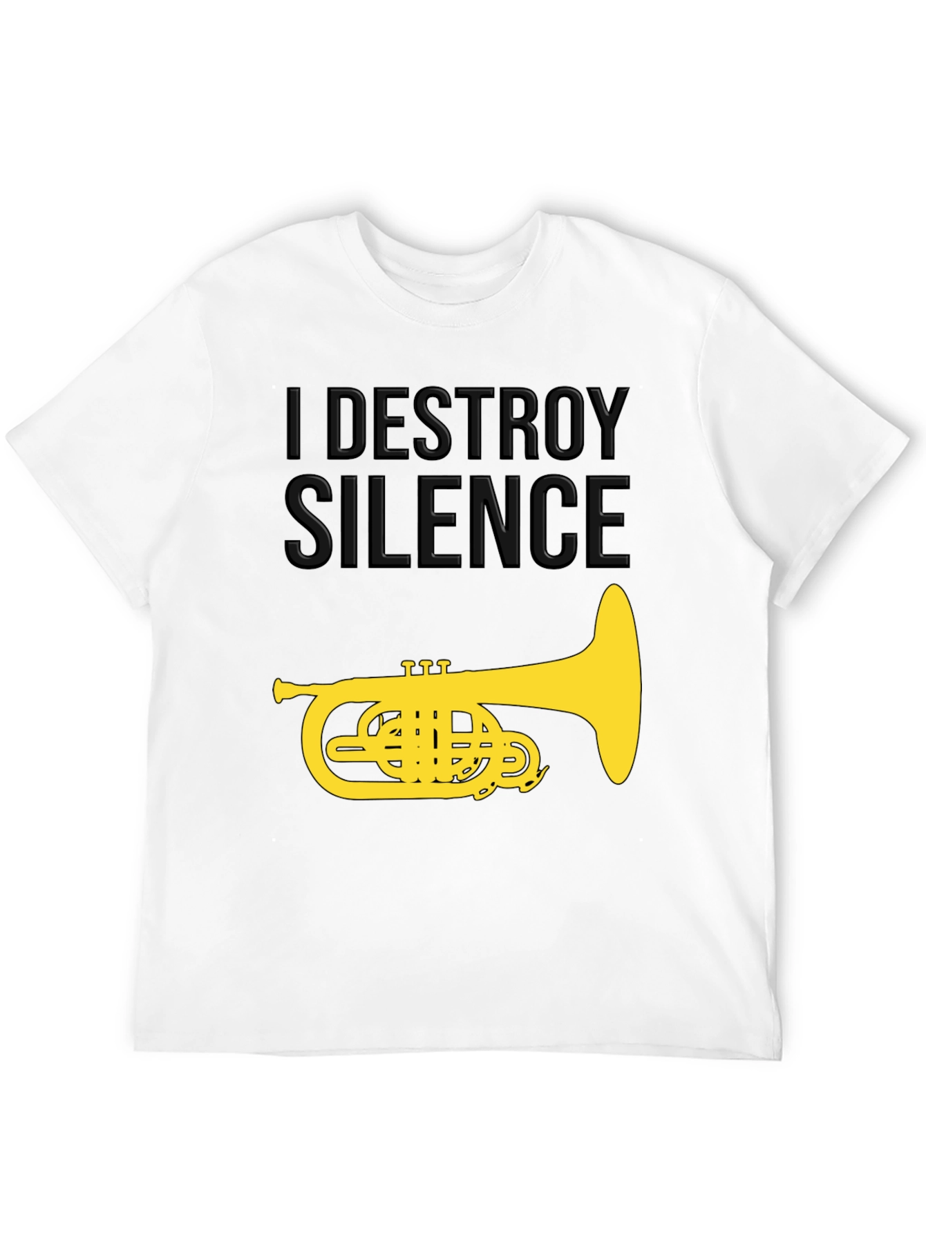 Camiseta Negra I Destroy Silence con Tuba Dorada