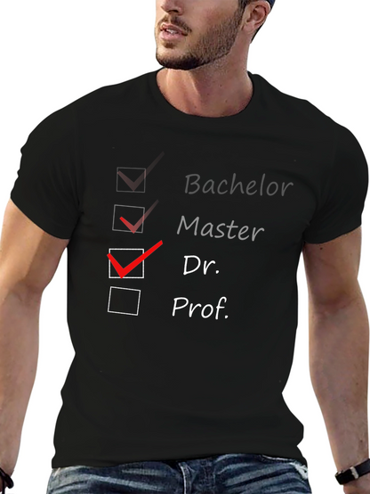 Camiseta Negra Graduado: Máster y Doctorado