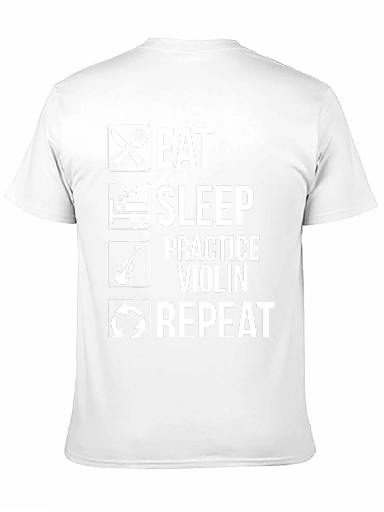 Camiseta Negra Eat Sleep Practice Violin Repeat