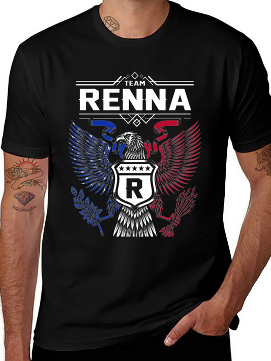 Camiseta Negra Team Renna Diseño Águila Americana