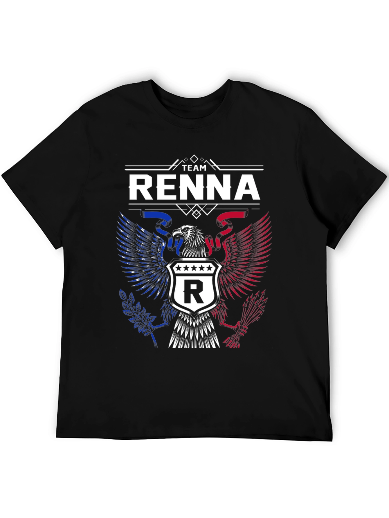 Camiseta Negra Team Renna Diseño Águila Americana