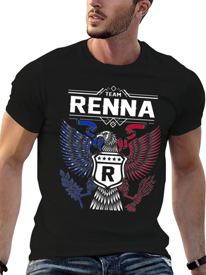 Camiseta Negra Team Renna Diseño Águila Americana