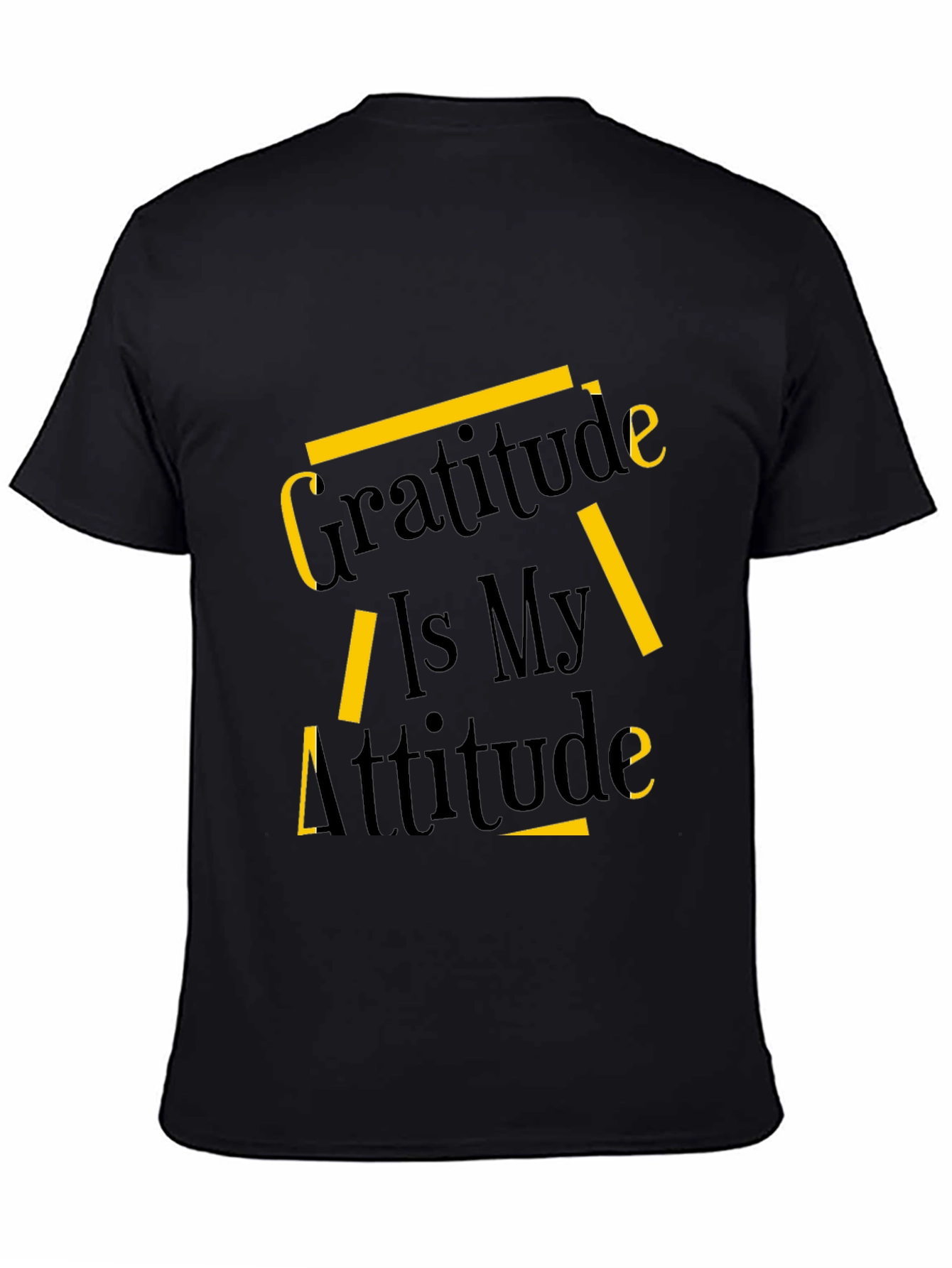 Camiseta Negra con Diseño Gratitud Es Mi Actitud