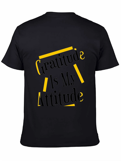 Camiseta Negra con Diseño Gratitud Es Mi Actitud