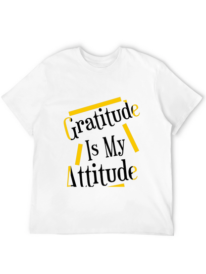 Camiseta Negra con Diseño Gratitud Es Mi Actitud