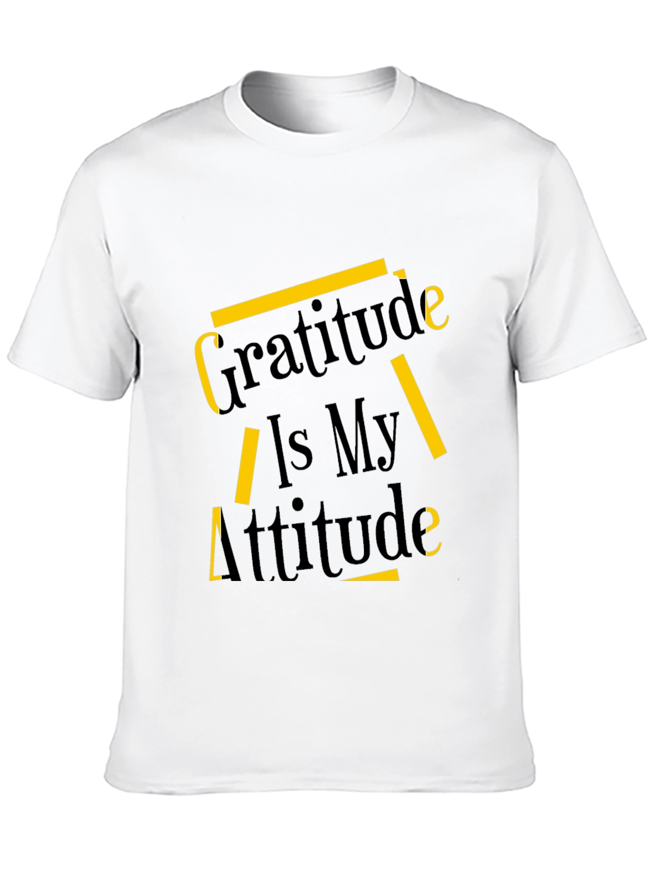 Camiseta Negra con Diseño Gratitud Es Mi Actitud