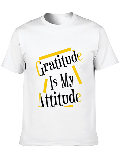Camiseta Negra con Diseño Gratitud Es Mi Actitud
