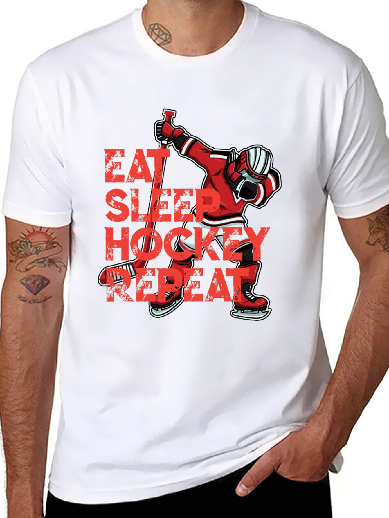 Camiseta Hockey Eat Sleep Repeat