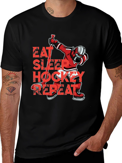 Camiseta Hockey Eat Sleep Repeat