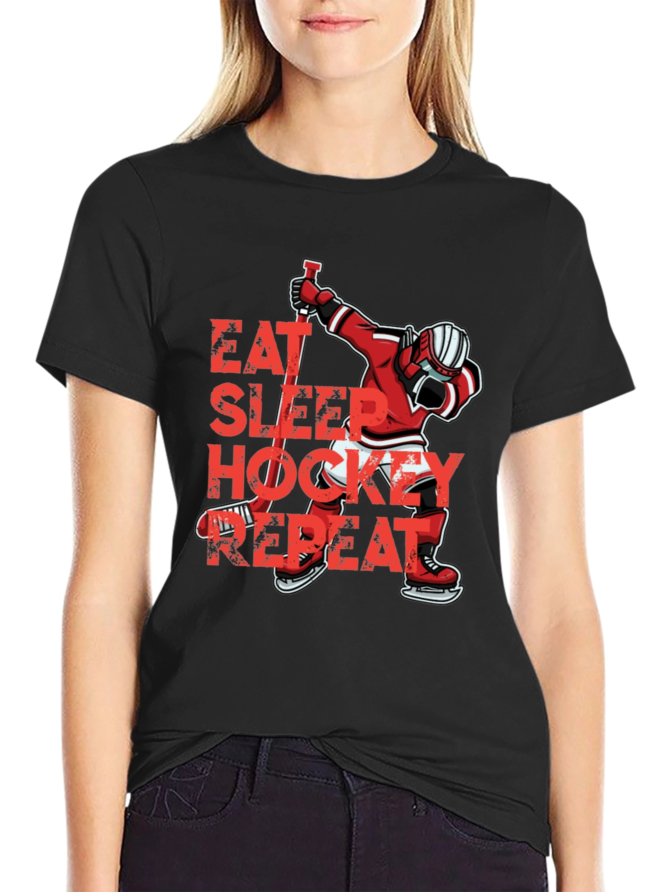 Camiseta Hockey Eat Sleep Repeat