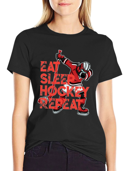Camiseta Hockey Eat Sleep Repeat