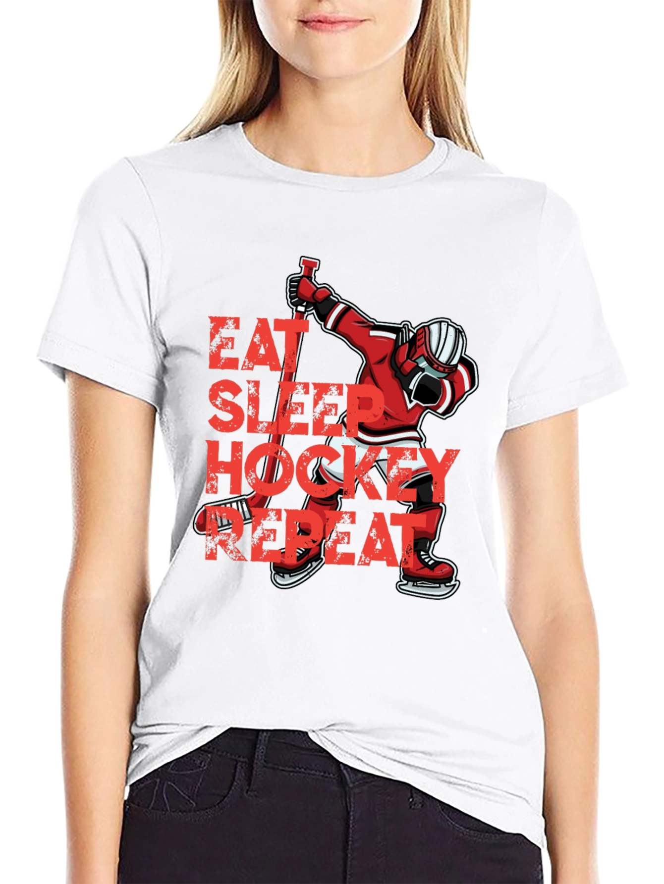 Camiseta Hockey Eat Sleep Repeat