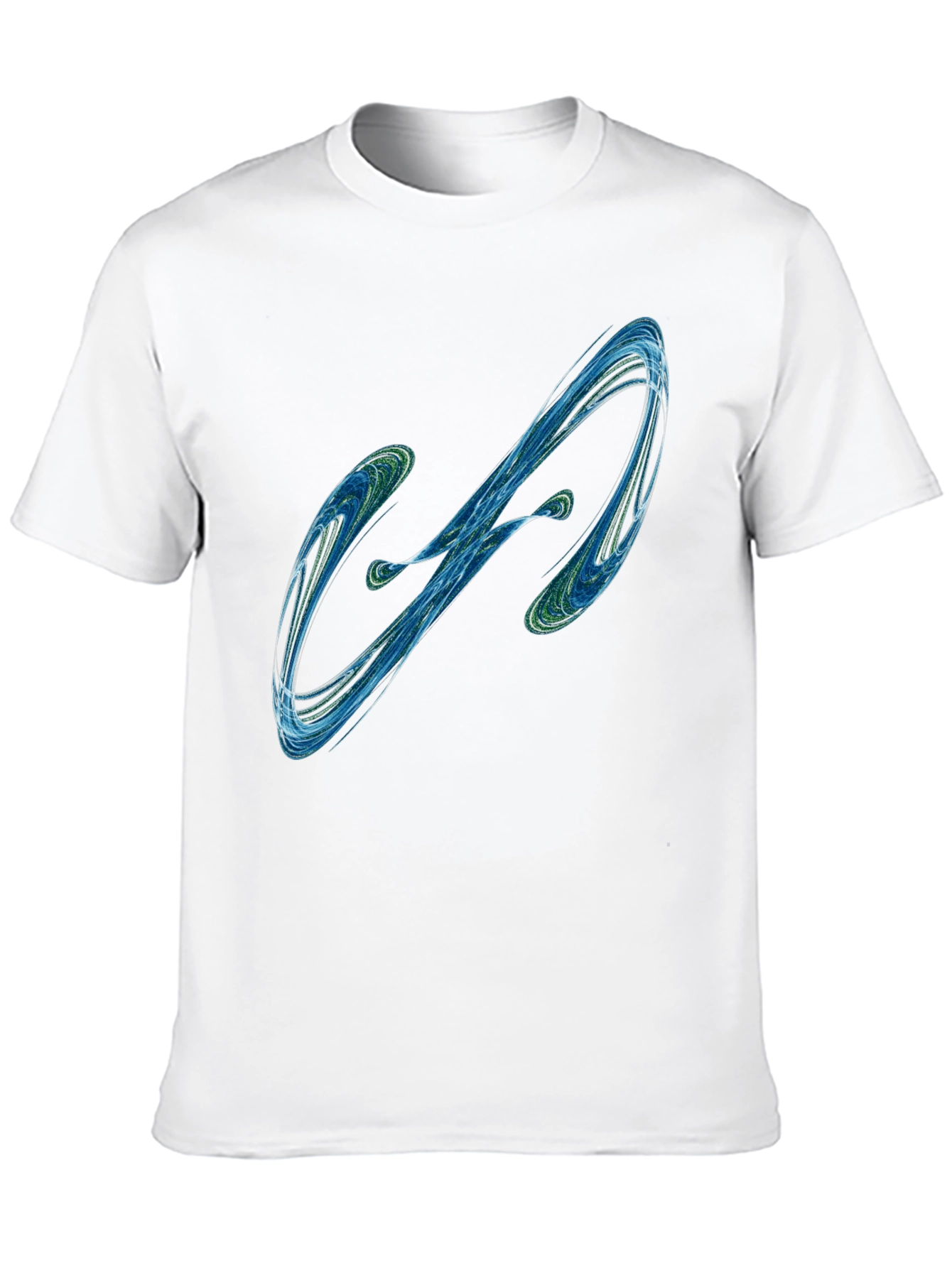 Camiseta Negra con Diseño Abstracto Azul y Verde