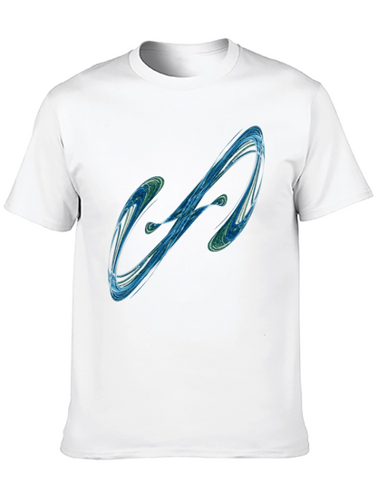 Camiseta Negra con Diseño Abstracto Azul y Verde