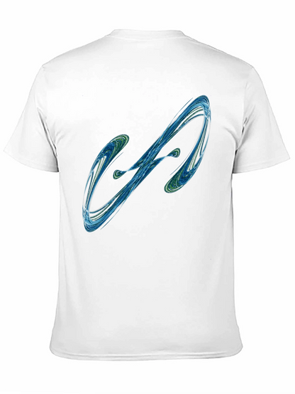 Camiseta Negra con Diseño Abstracto Azul y Verde
