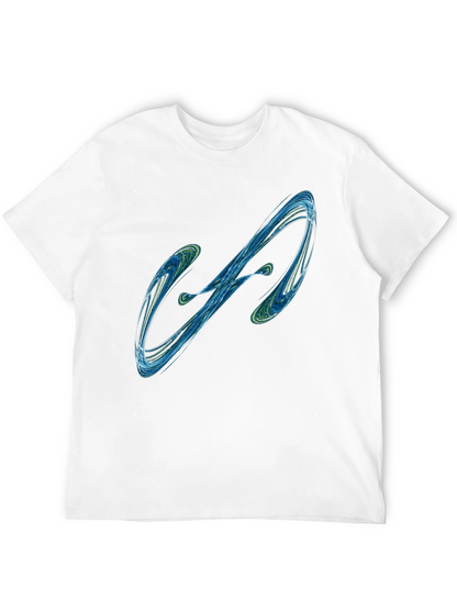 Camiseta Negra con Diseño Abstracto Azul y Verde