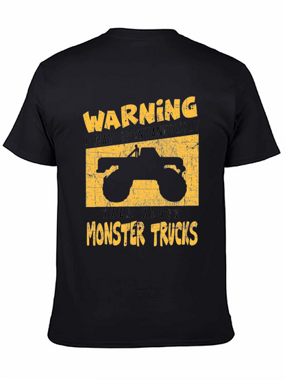 Camiseta Negra: Warning Monster Trucks
