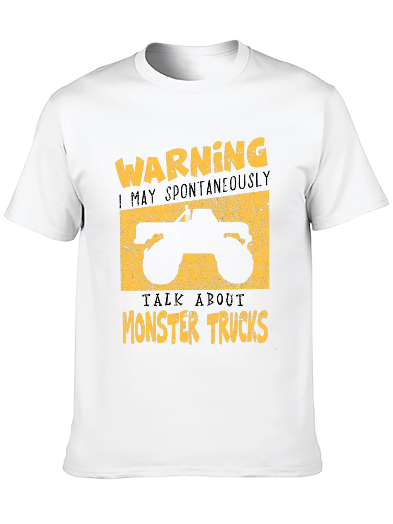 Camiseta Negra: Warning Monster Trucks