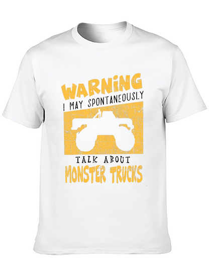 Camiseta Negra: Warning Monster Trucks