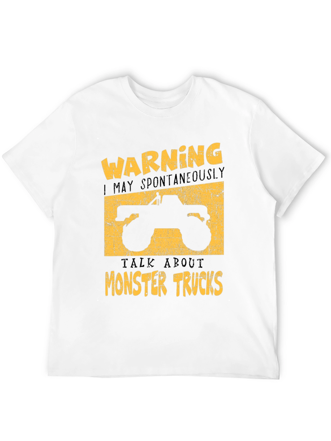 Camiseta Negra: Warning Monster Trucks