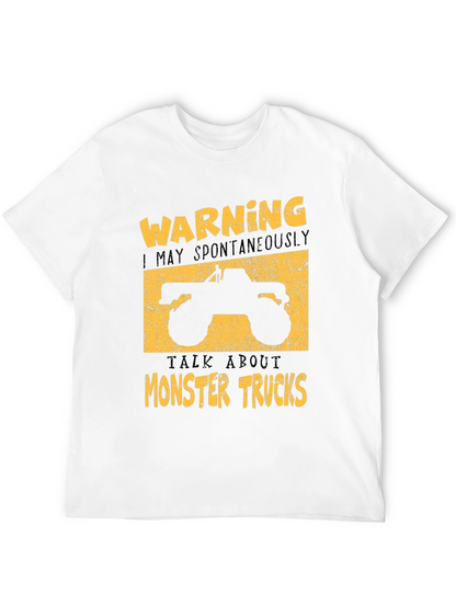 Camiseta Negra: Warning Monster Trucks