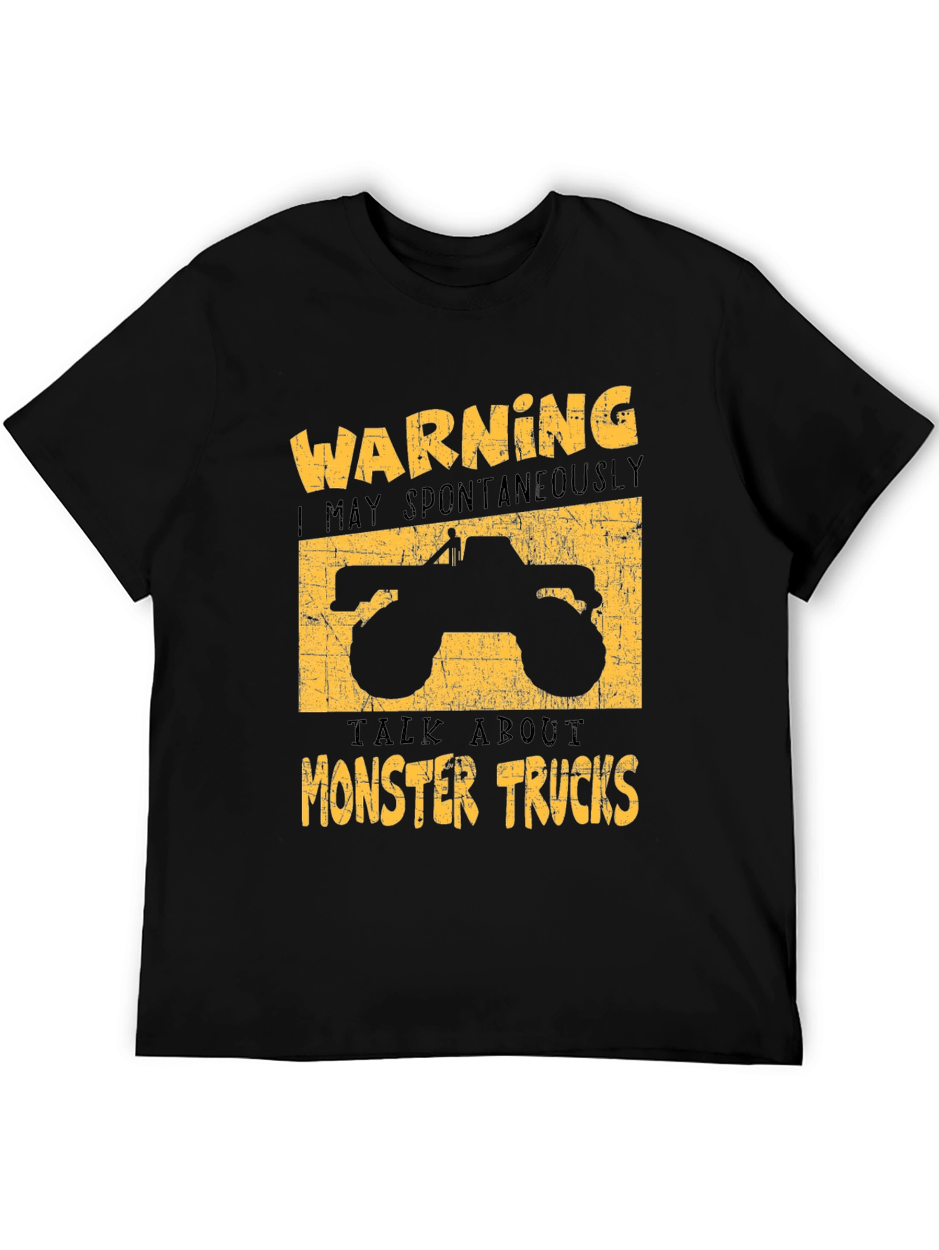 Camiseta Negra: Warning Monster Trucks