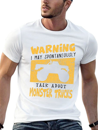 Camiseta Negra: Warning Monster Trucks