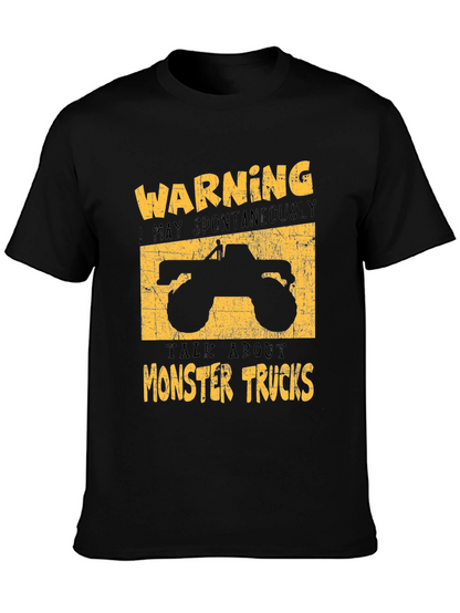 Camiseta Negra: Warning Monster Trucks
