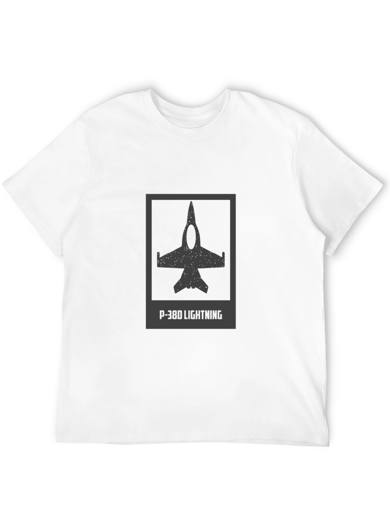 Camiseta Negra P-38D Lightning - Estilo Aviación Clásica