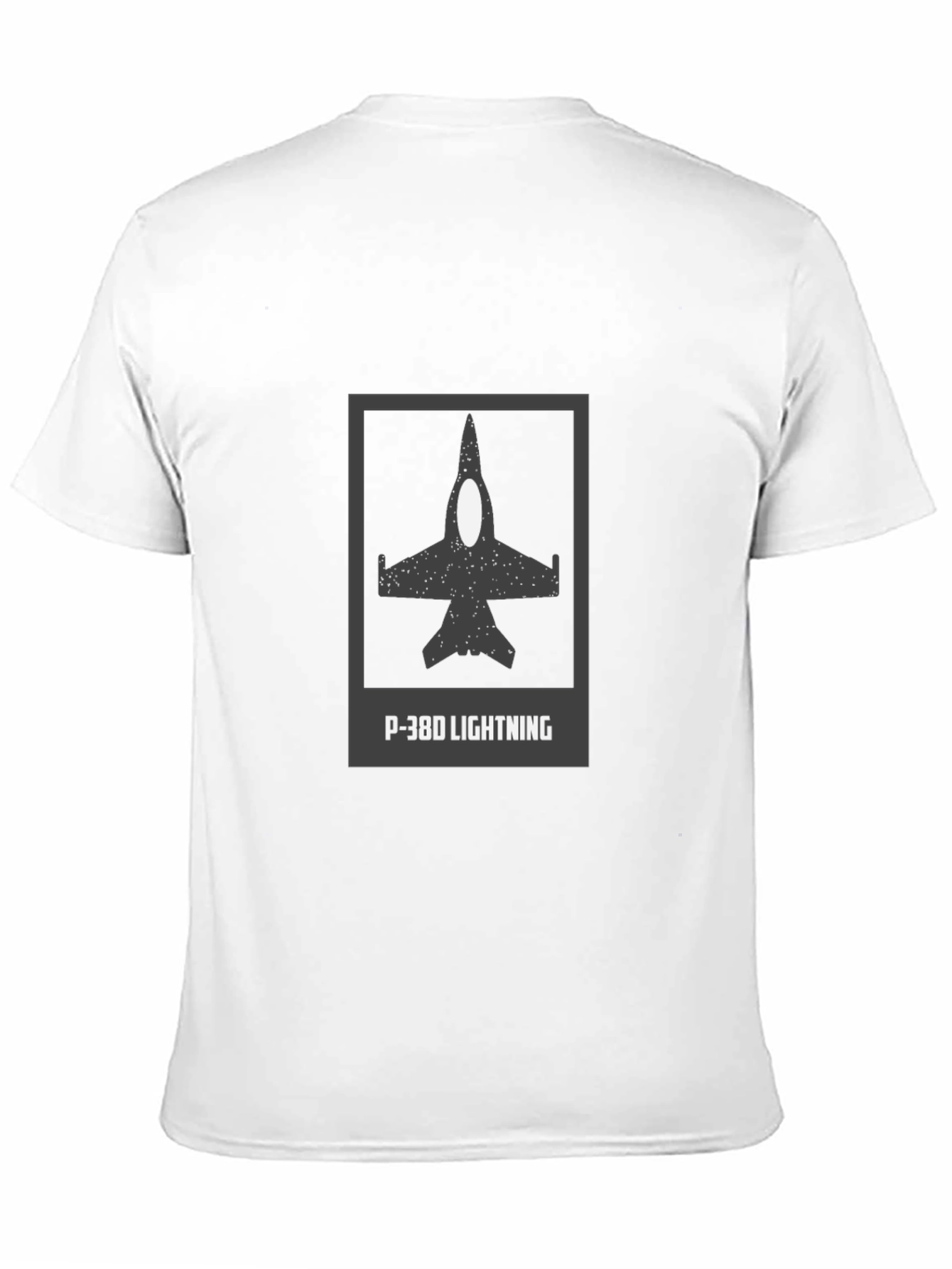 Camiseta Negra P-38D Lightning - Estilo Aviación Clásica