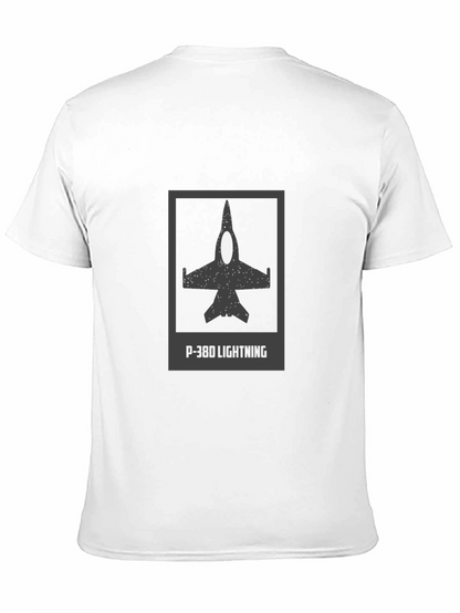 Camiseta Negra P-38D Lightning - Estilo Aviación Clásica