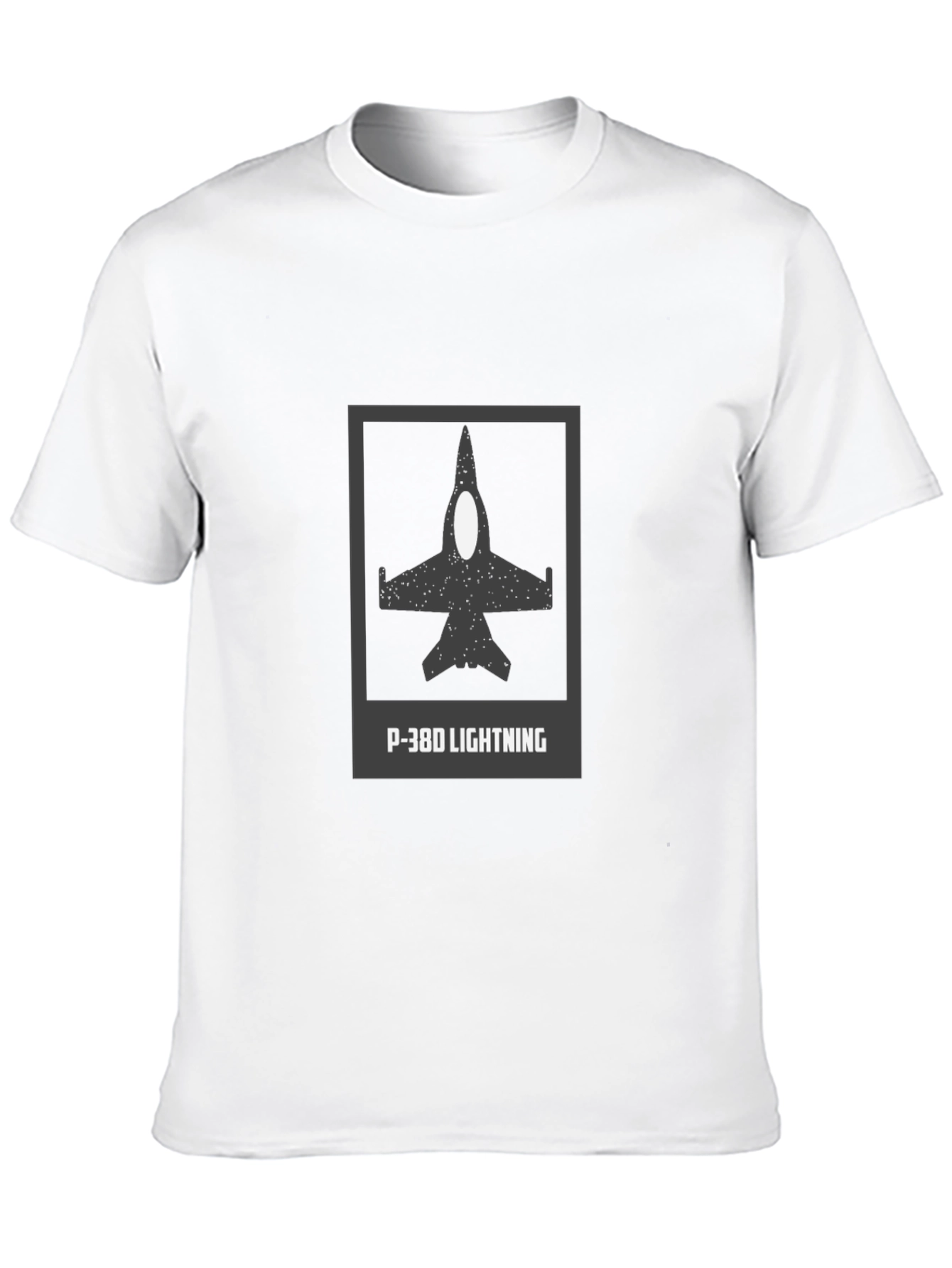 Camiseta Negra P-38D Lightning - Estilo Aviación Clásica