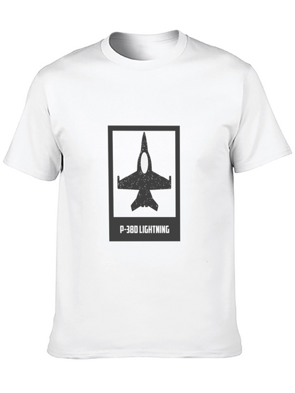 Camiseta Negra P-38D Lightning - Estilo Aviación Clásica