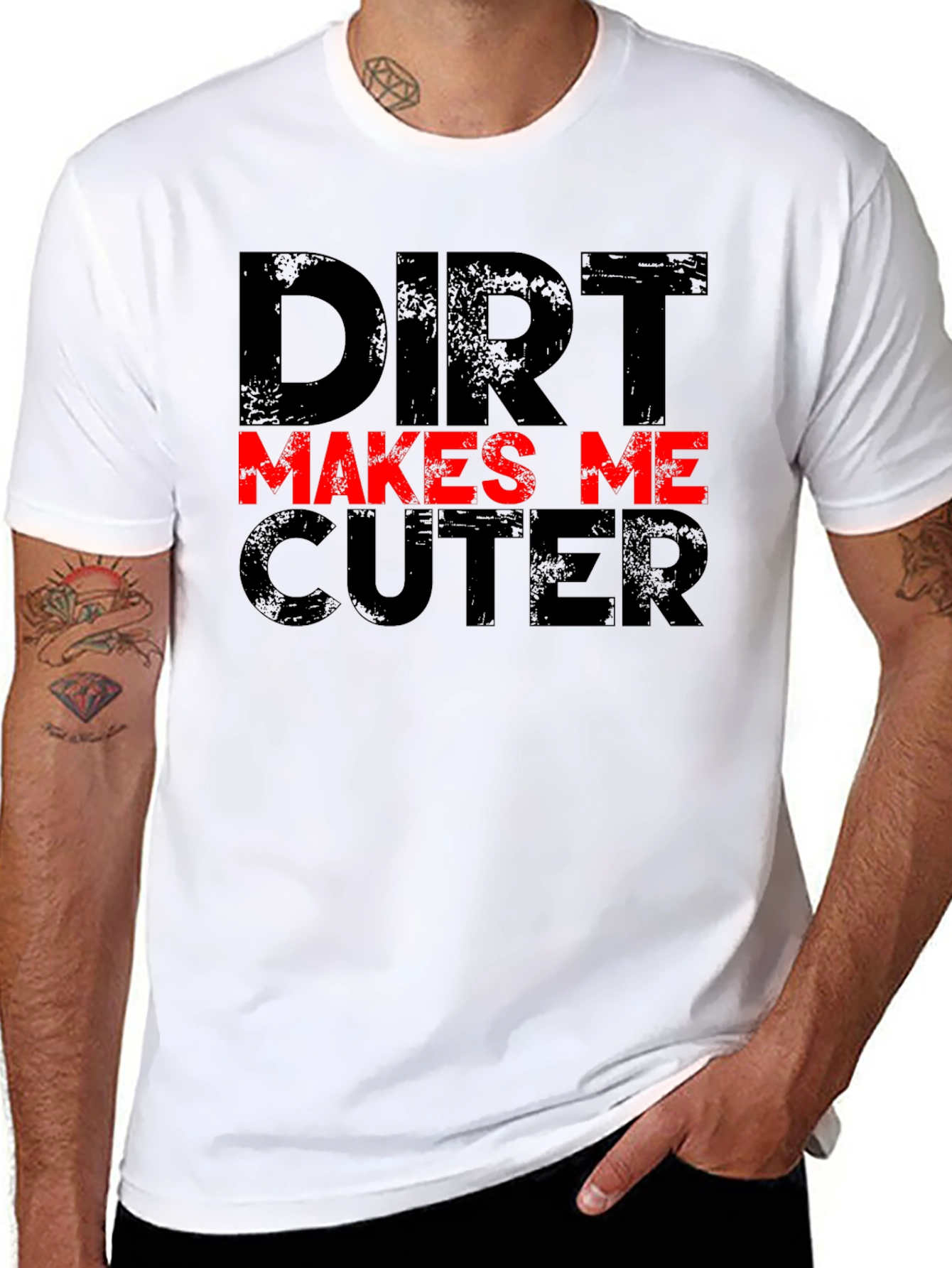 Camiseta Negra Dirt Makes Me Cuter Divertida