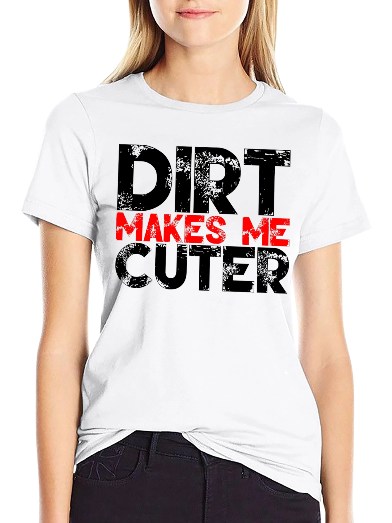 Camiseta Negra Dirt Makes Me Cuter Divertida