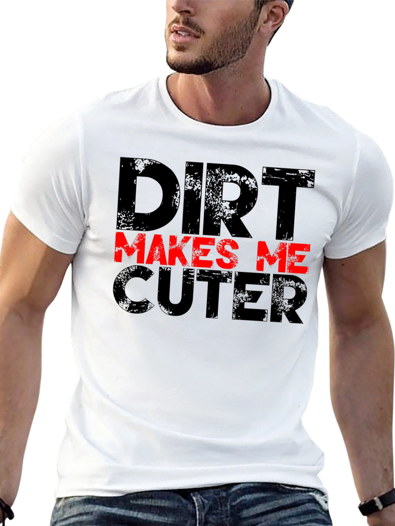 Camiseta Negra Dirt Makes Me Cuter Divertida