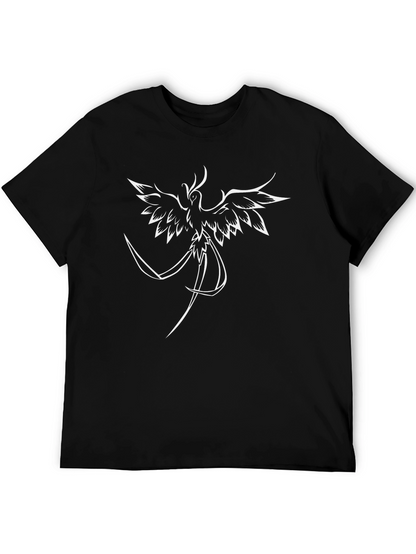 Camiseta Negra con Diseño de Ave Fénix