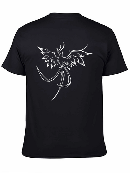 Camiseta Negra con Diseño de Ave Fénix