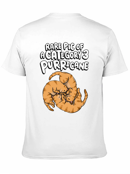 Camiseta Negra Purricane de Gatos Naranja