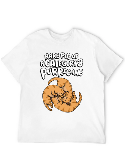 Camiseta Negra Purricane de Gatos Naranja