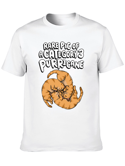 Camiseta Negra Purricane de Gatos Naranja