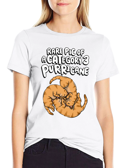 Camiseta Negra Purricane de Gatos Naranja