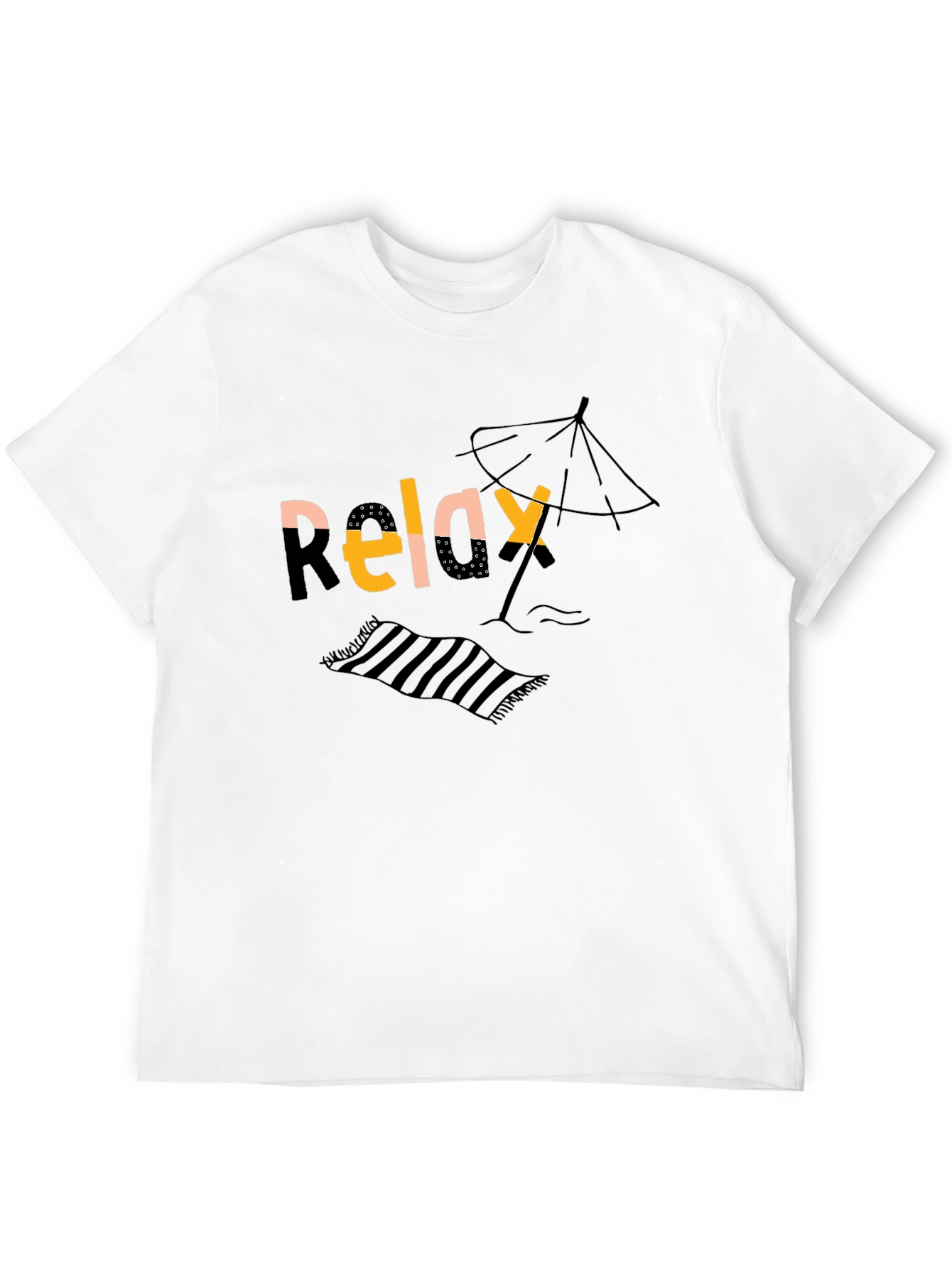 Camiseta Negra Relax Playa Casual Hombre