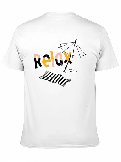 Camiseta Negra Relax Playa Casual Hombre