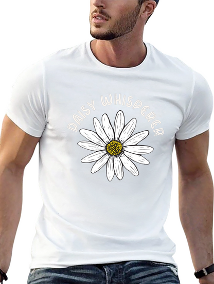 Camiseta Negra Daisy Whisperer Diseño Floral