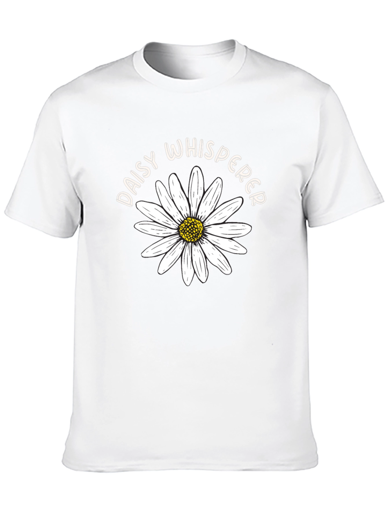 Camiseta Negra Daisy Whisperer Diseño Floral