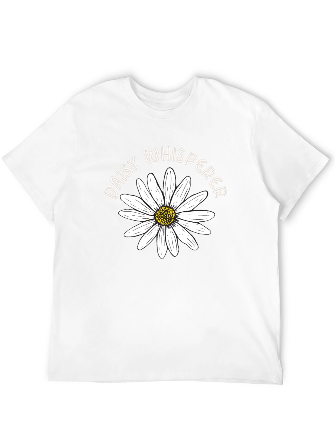 Camiseta Negra Daisy Whisperer Diseño Floral